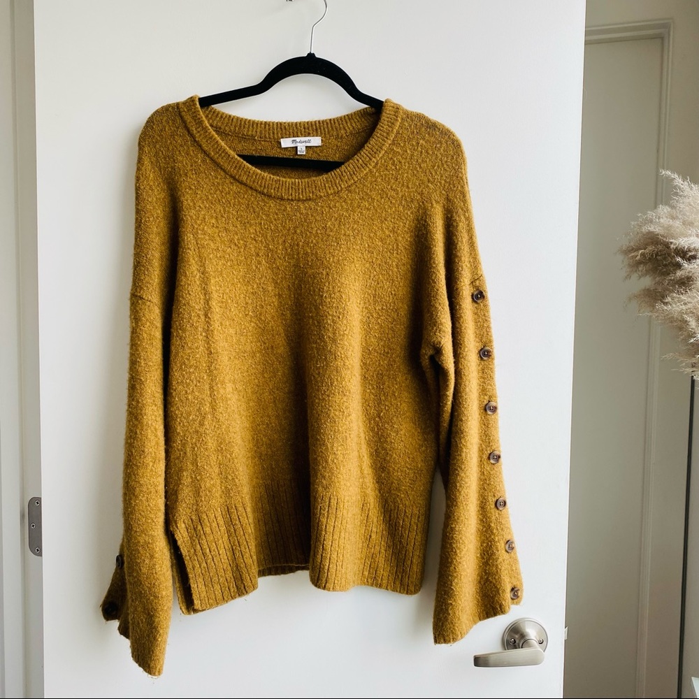 Madewell Button Sleeve Pullover Sweater